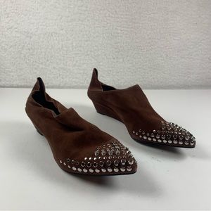 Golo Shoes Women's Booties stud Rivets pointed‎ Toe Brown 6.5 M NWOB 7398
